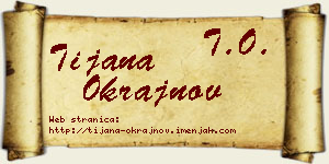 Tijana Okrajnov vizit kartica